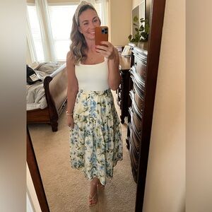 Abercrombie & Fitch Blue Floral A-Line Skirt